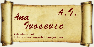 Ana Ivošević vizit kartica